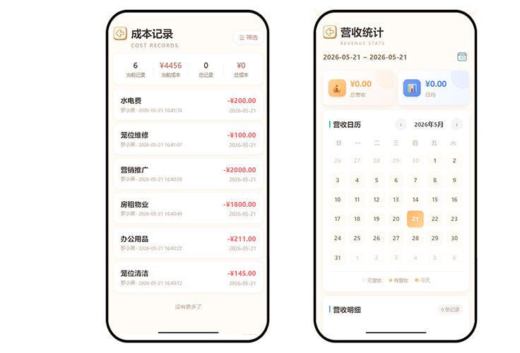 套餐提成与财务界面截图